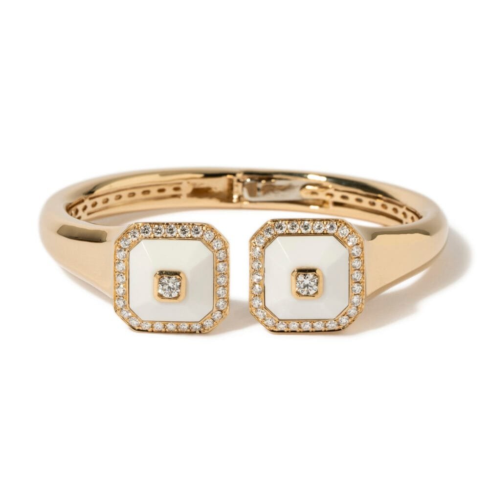 Maria Canale 18K Yellow Gold Agate & Diamond Bracelet