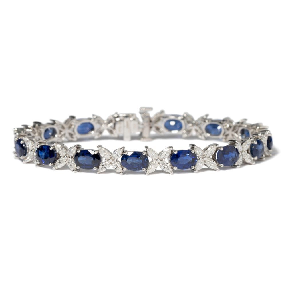 Uneek 18K White Gold Sapphire & Diamond Bracelet