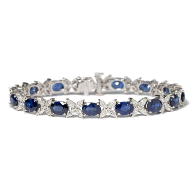 Uneek 18K White Gold Sapphire & Diamond Bracelet