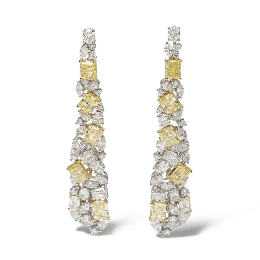 Salavetti Bionda 18K Yellow & White Gold Diamond Earrings