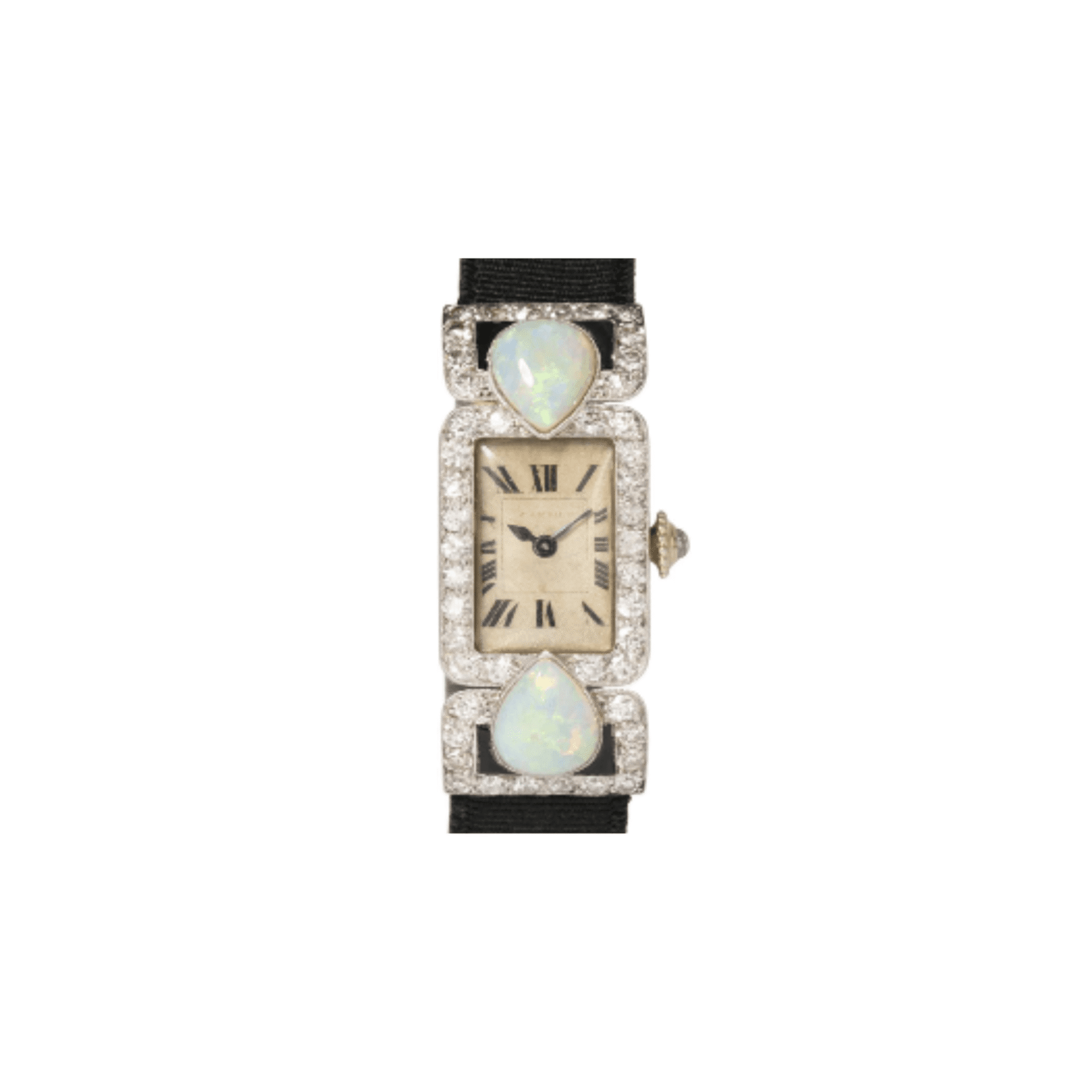 Cartier Platinum & 18K Rose Gold Diamond & Opal Manual Movement Watch