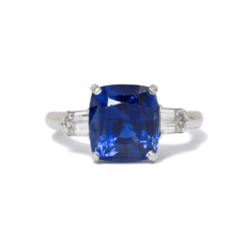 Van Cleef & Arpels PT950 Platinum Sapphire & Diamond Ring