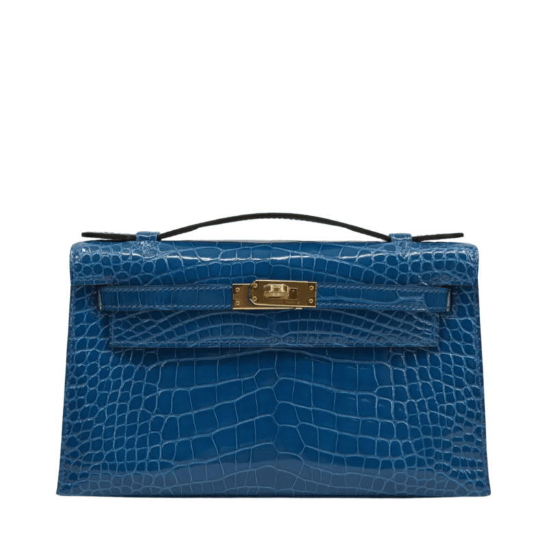 Hermès Kelly Pochette Bleu Izmir Alligator photo.