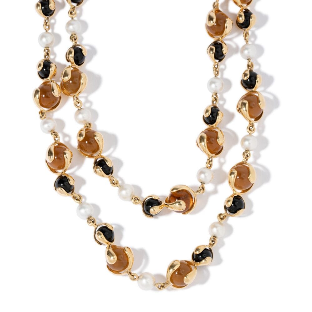 Marina B 18K Yellow Gold Multi-Color Stone Necklace
