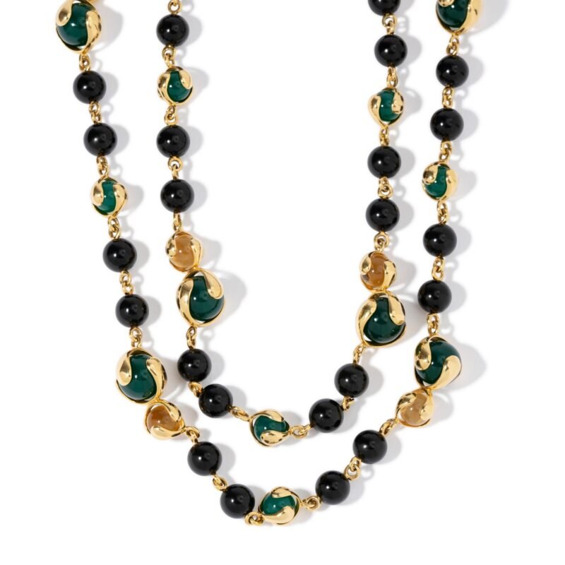 Marina B 18K Yellow Gold Multi-Color Stone Necklace