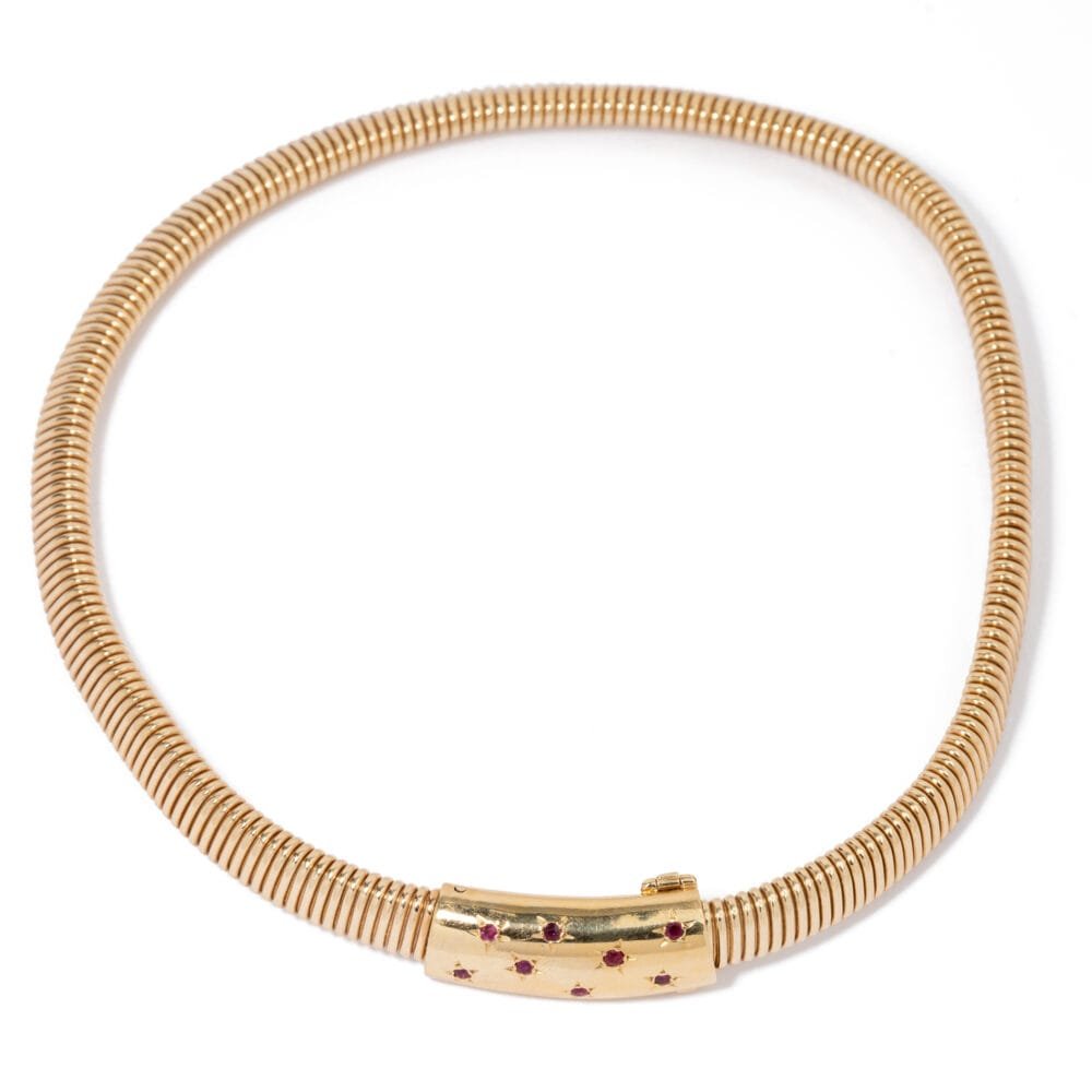 Van Cleef & Arpels 18K Rose Gold Ruby Necklace