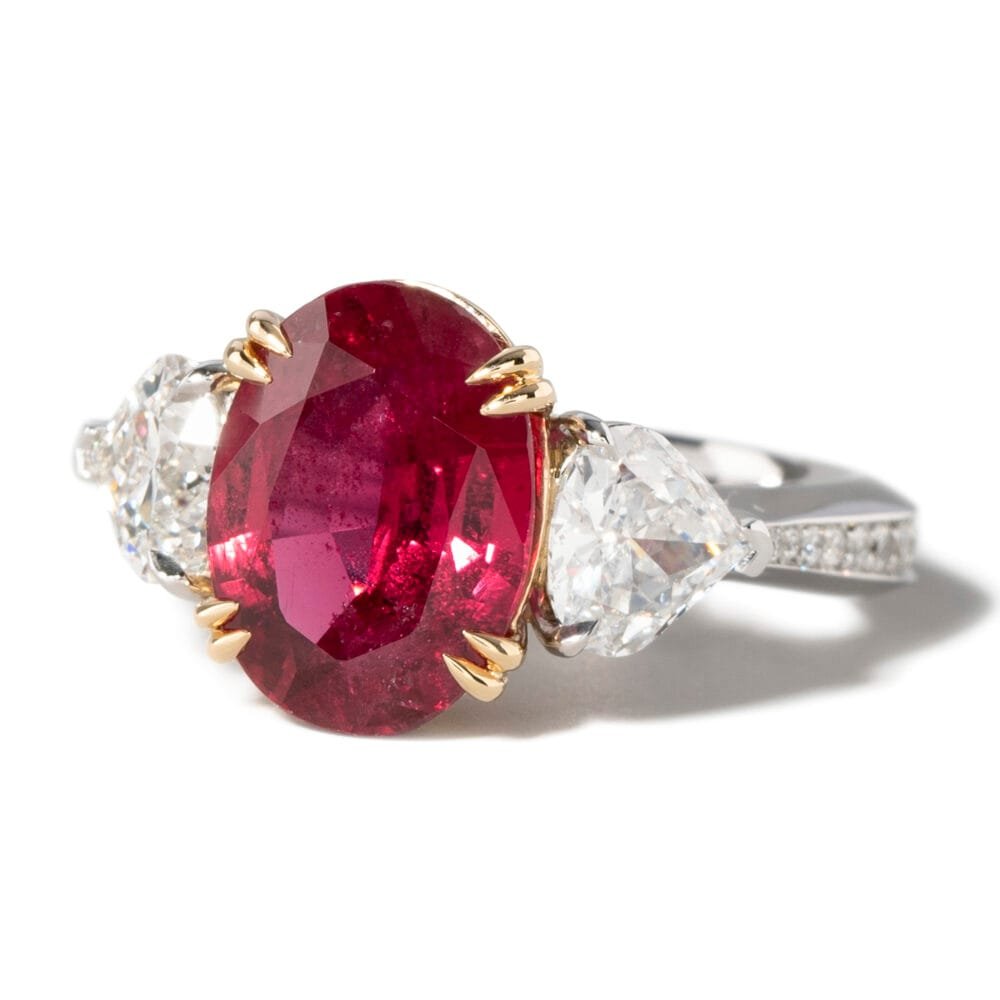 Marina B Platinum & 18K Yellow Gold Ruby & Diamond Ring