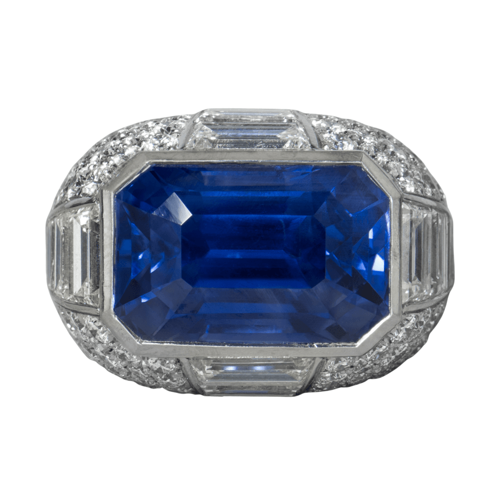 Bulgari Platinum Sapphire & Diamond Ring