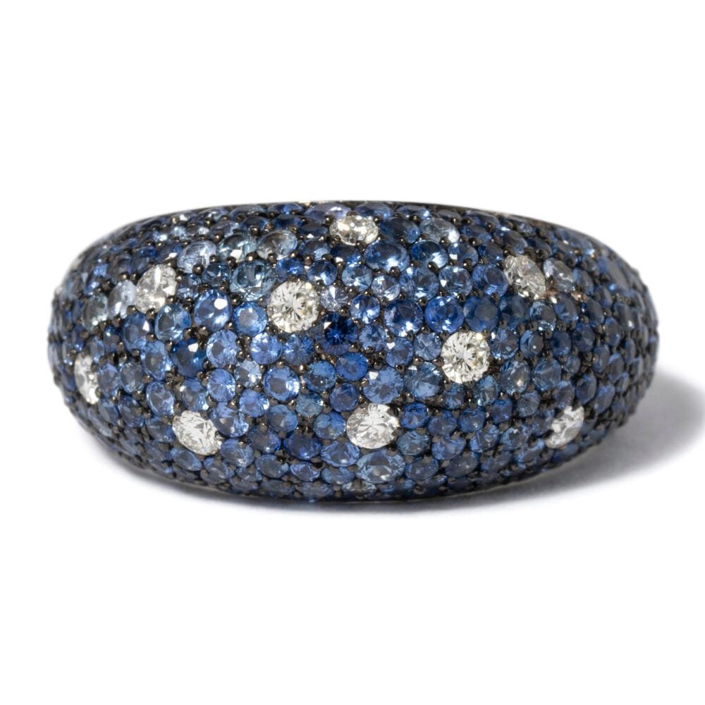 Salavetti 18K White Gold Sapphire & Diamond Ring