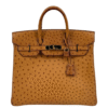 Hermès HAC 32 Gold Ostrich Gold Hardware