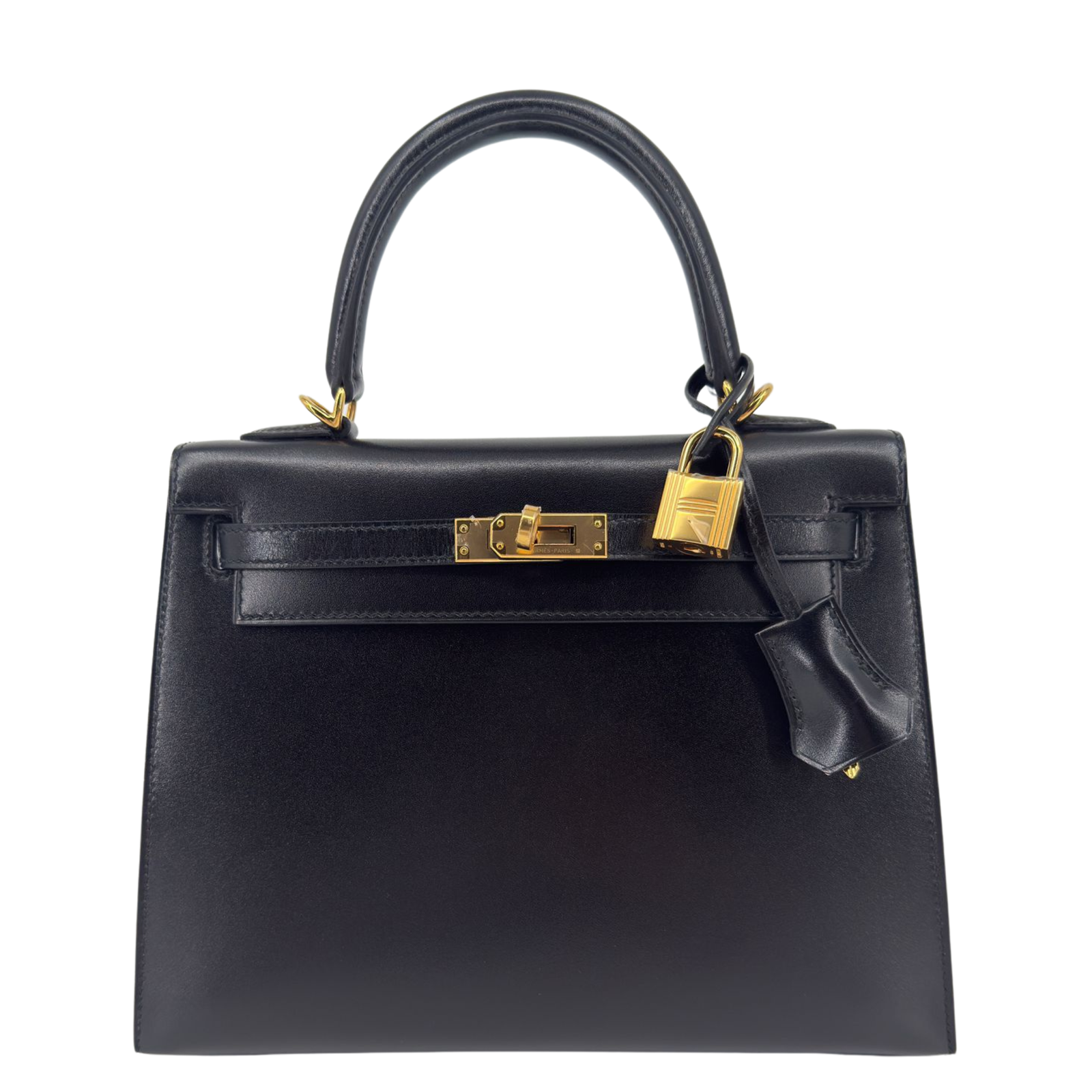Hermès Kelly 25 Sellier Noir Box Leather Gold Hardware