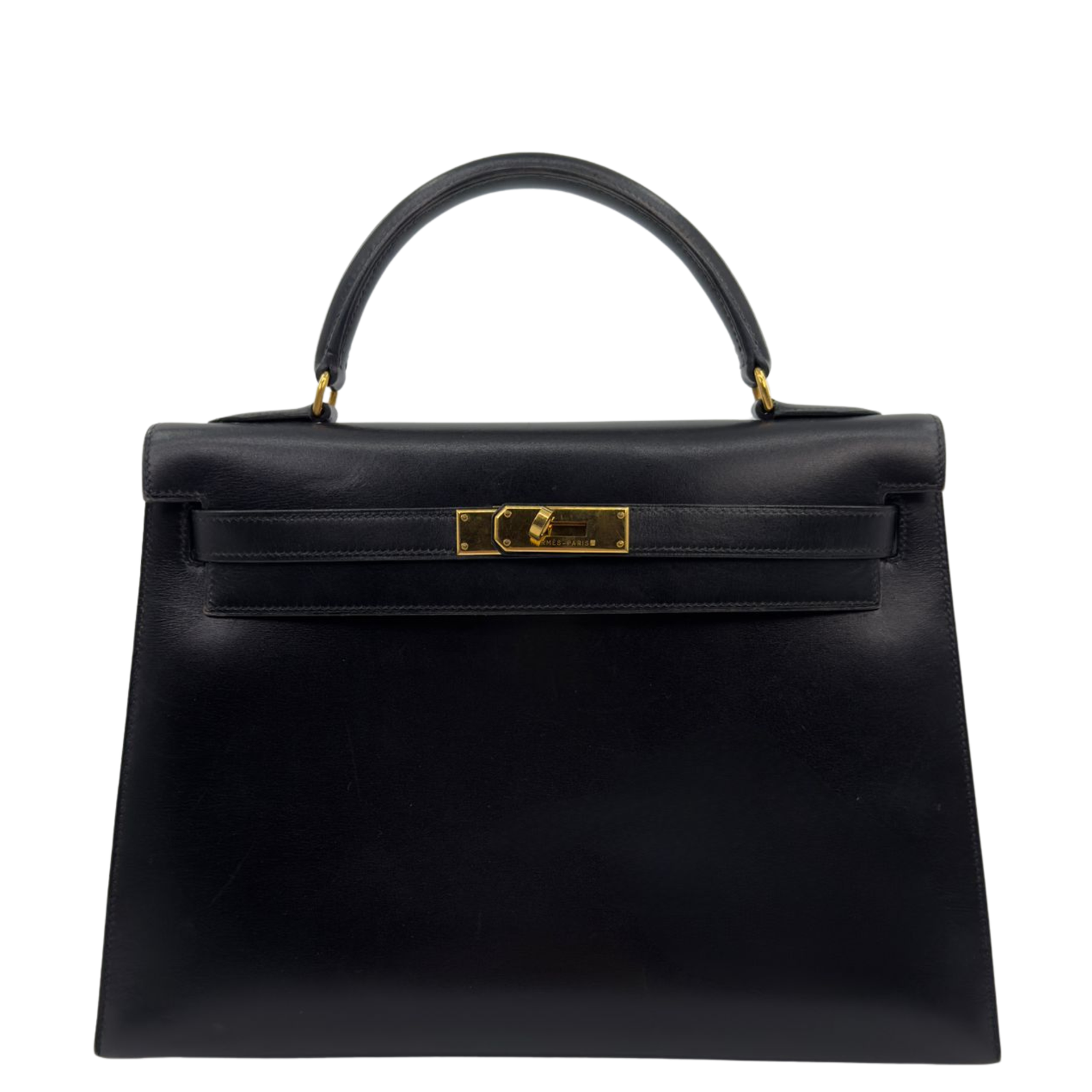Hermès Kelly 32 Sellier Noir Box Leather