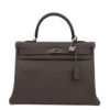 Hermès Kelly 35 Verso Étain / Bleu Thalassa Epsom Palladium Hardware