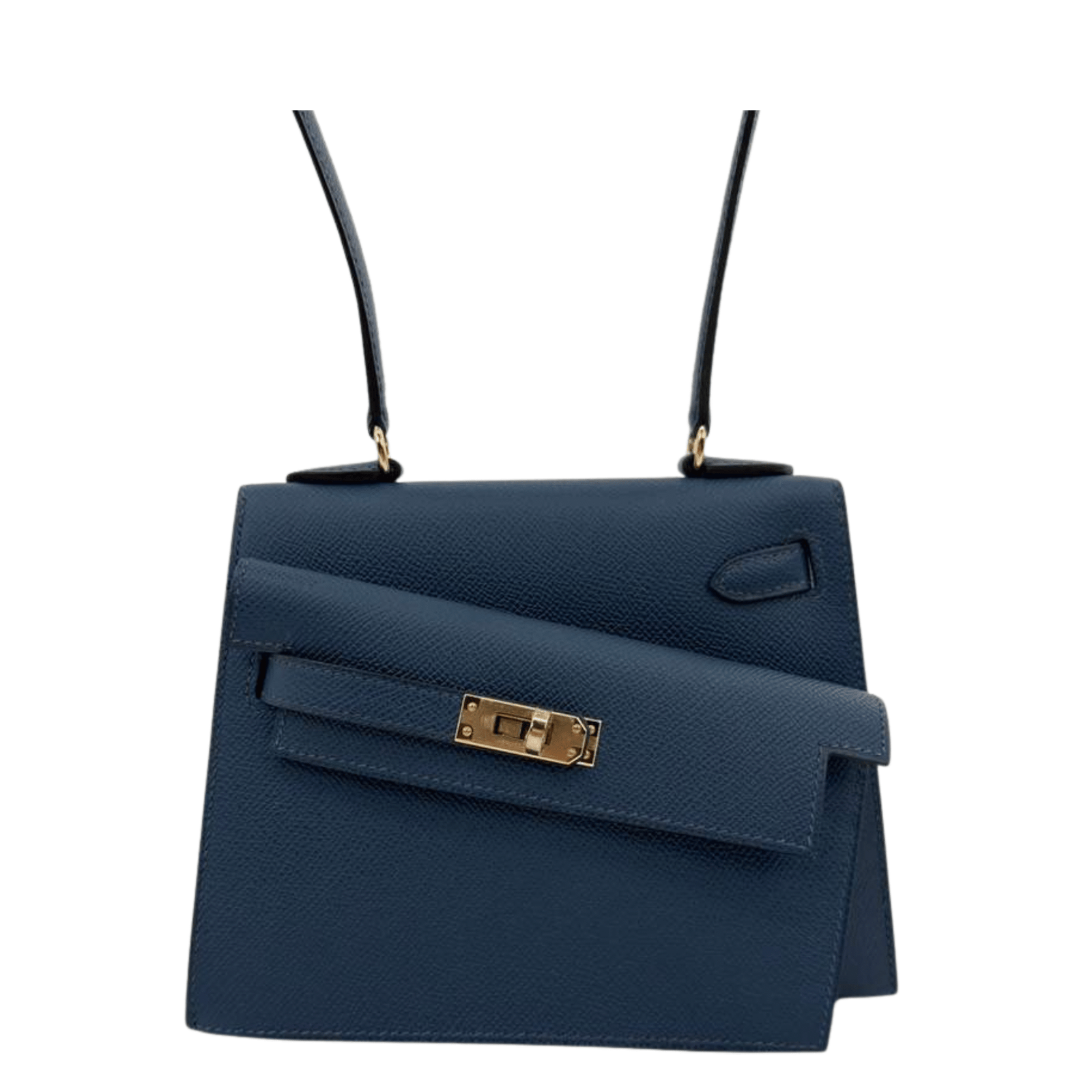 Hermès Kelly en Désordre Bleu de Prusse Epsom Permabrass Hardware